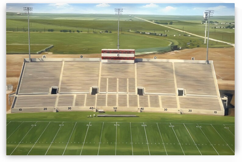 Vintage Texas Tech Jones Stadium Art Remix by Row One Brand