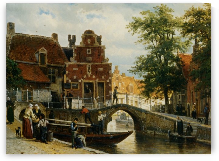 A View of Franeker with the Zakkend Ragershuisje by Cornelis Springer