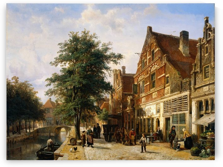 Enkhuizen Zuidhavendijk by Cornelis Springer