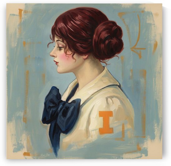 Early 1900s Illinois Female Remix Art by Row One Brand