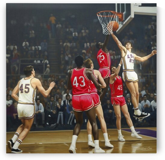 LSU Pistol Pete Basketball Painting by Row One Brand