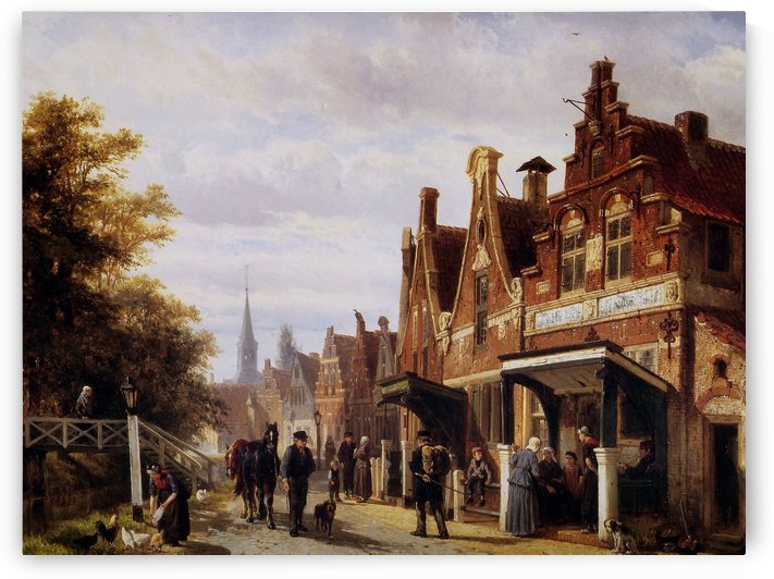 Village view by Cornelis Springer