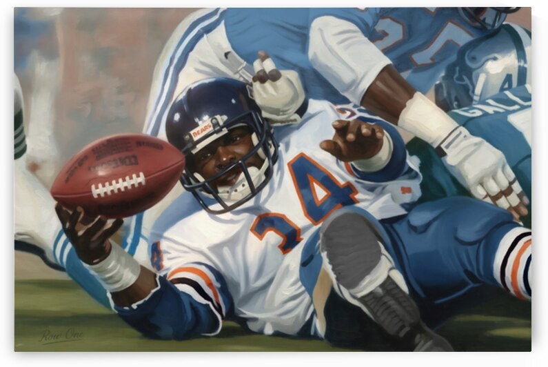 1986 Chicago Bears Art Walter Payton Run by Row One Brand