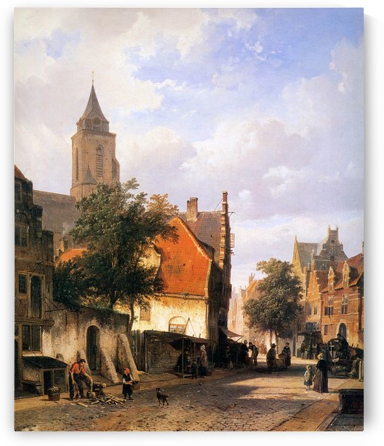 Church in Zaltbommel by Cornelis Springer
