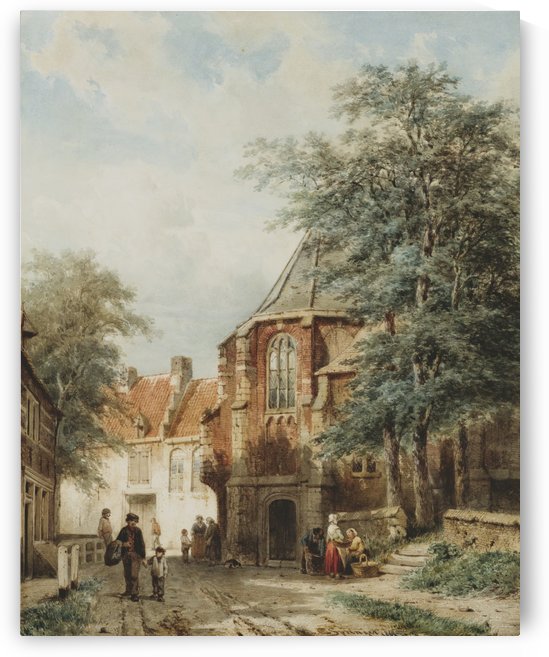 Sunny day in the city by Cornelis Springer