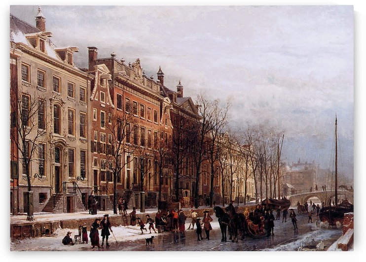 The Herengracht aan de Amstel by Cornelis Springer