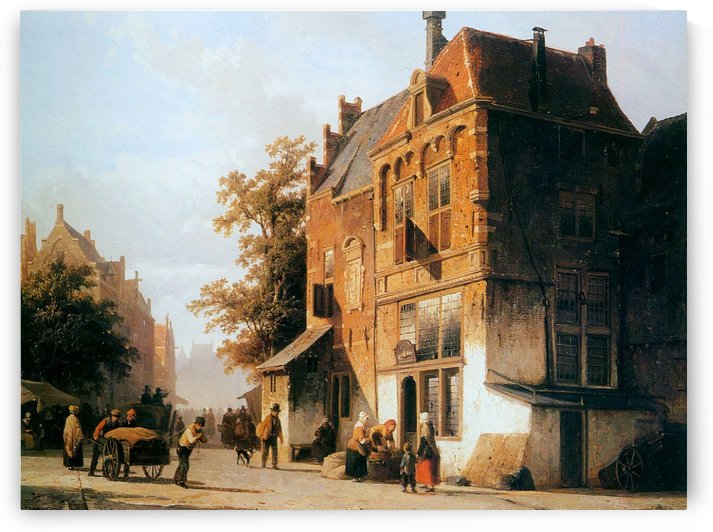 Westermarket in Amsterdam by Cornelis Springer