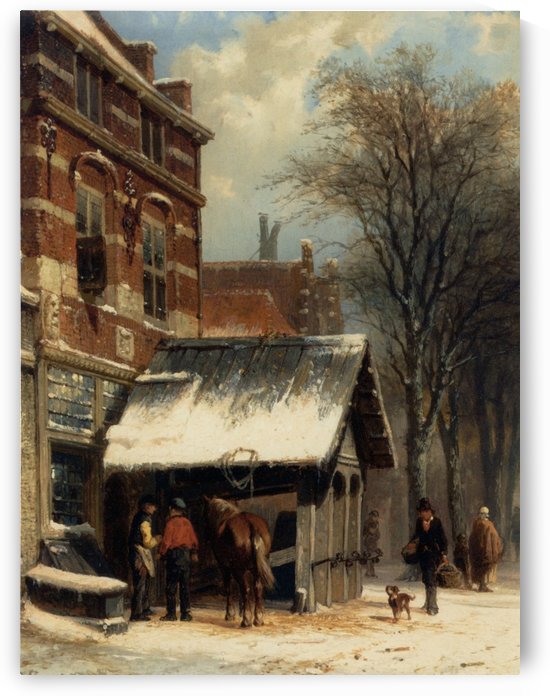 The Smithy of Culemborg in the Winter by Cornelis Springer