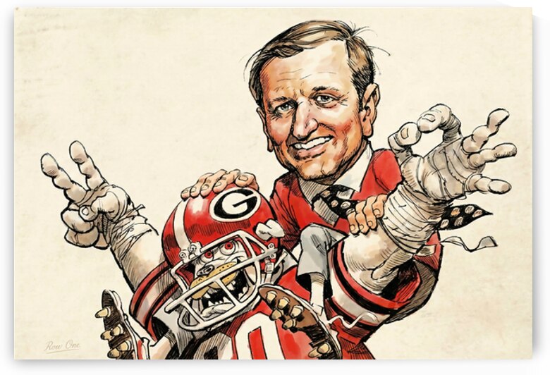1984 Vince Dooley Georgia Football Cartoon by Row One Brand