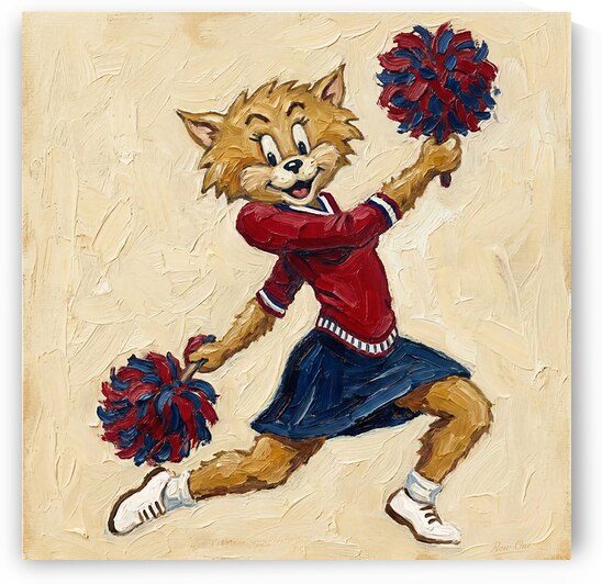 1950s Arizona Wildcat Cheerleader Cartoon Remix by Row One Brand