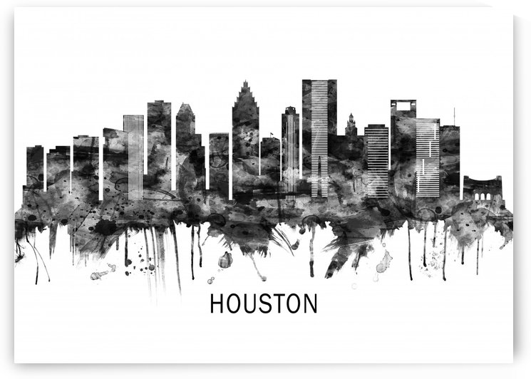 Houston Texas Skyline BW by Towseef Dar