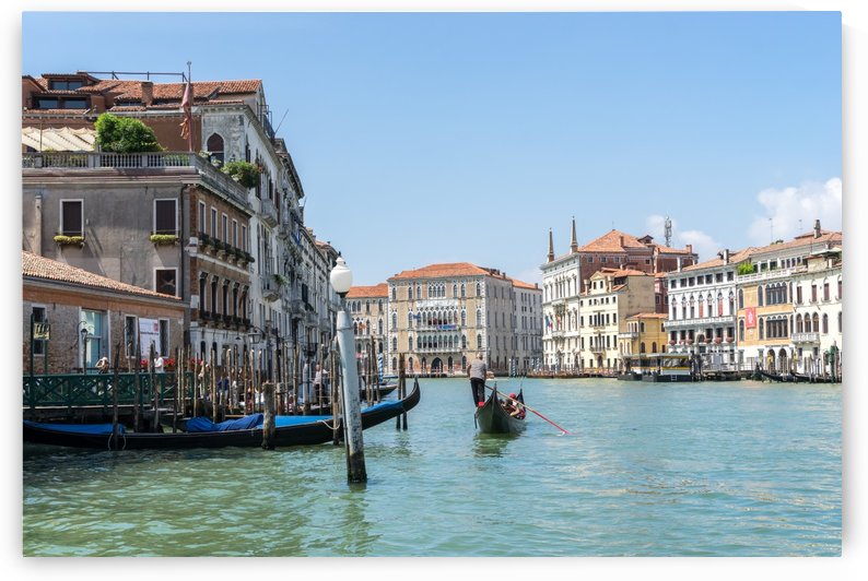 Classic Venetian - Palaces and Gondolas on the Grand Canal in Silky Aquamarine by GeorgiaM