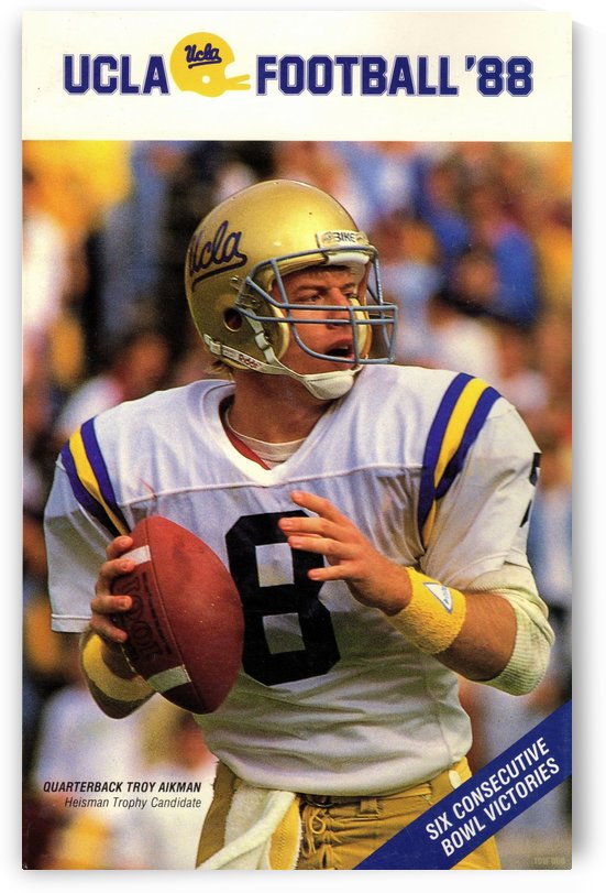 1988 Troy Aikman UCLA Football Art by Row One Brand