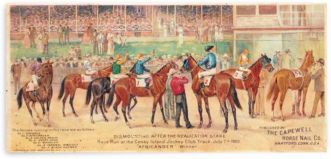 1903 Coney Island Jockey Club Horse Race Art by Row One Brand