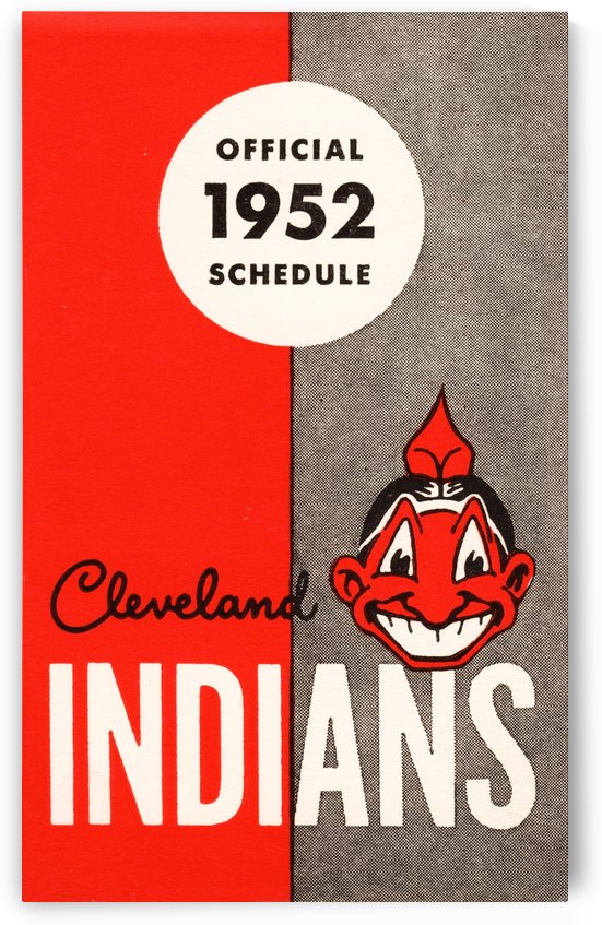 1952 Cleveland Indians Schedule Artwork by Row One Brand
