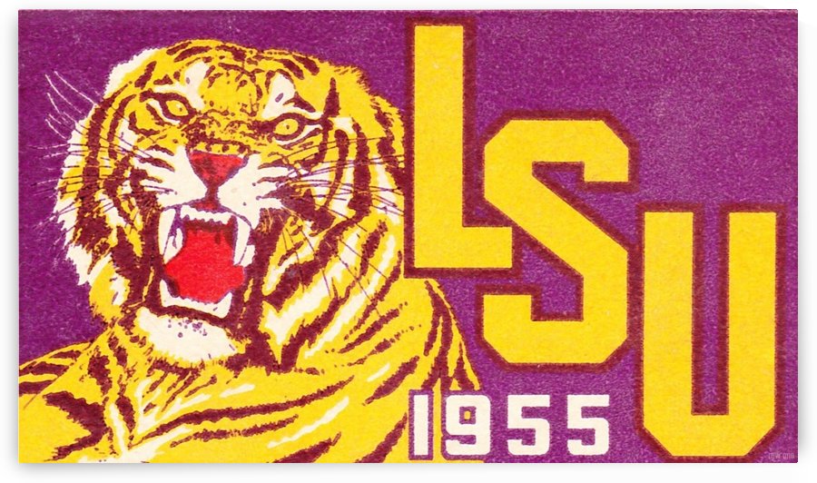 1955 LSU Tiger Vintage Art by Row One Brand