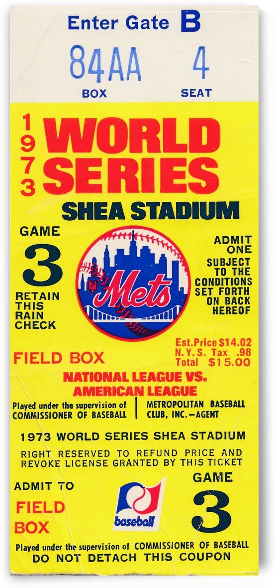 1973 Mets World Series Ticket Wall Art by Row One Brand
