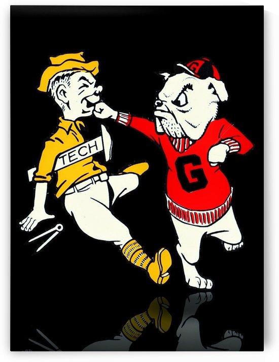 Punching Georgia Bulldog Art by Row One Brand