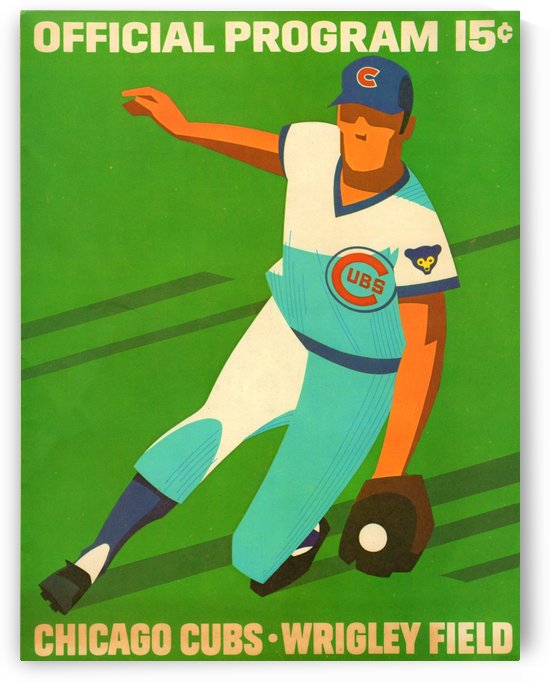 1972 Chicago Cubs Program Art by Row One Brand