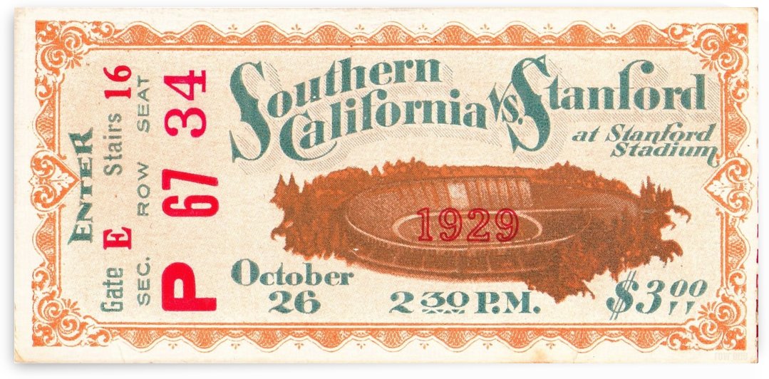 1929 USC vs. Stanford by Row One Brand