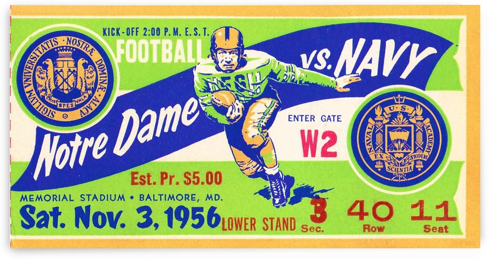 1956_College_Football_Notre Dame vs. Navy_Memorial Stadium_Baltimore_Row One Brand by Row One Brand