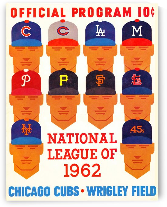 1962 Chicago Cubs Program Art by Row One Brand