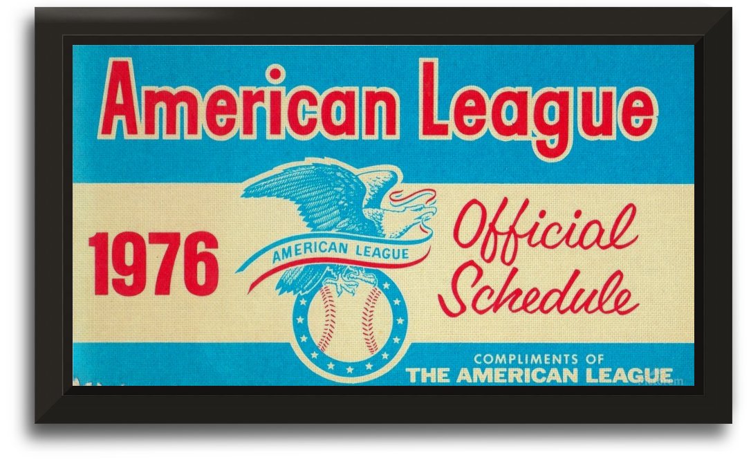 1976 American League Schedule Art by Row One Brand
