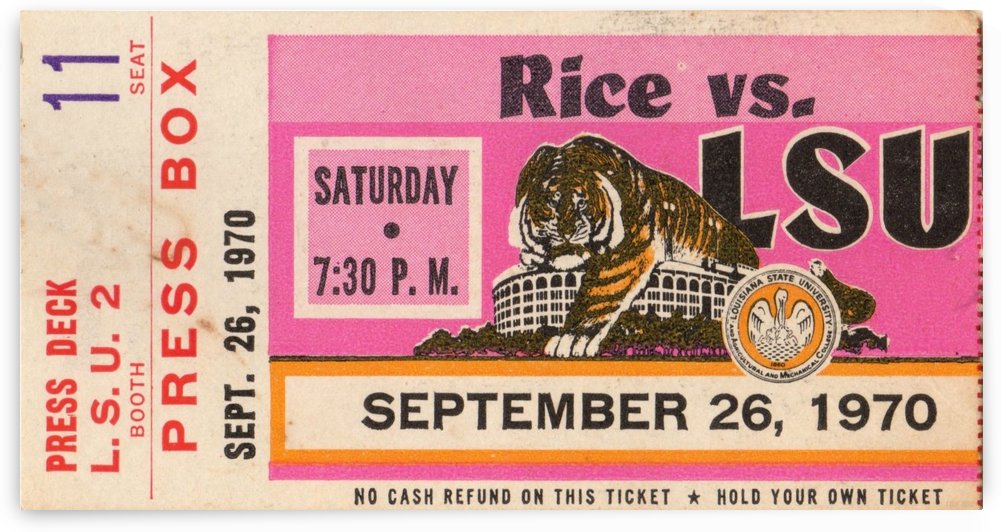 1970_College_Football_Rice vs. LSU_Baton Rouge_Row One Brand by Row One Brand