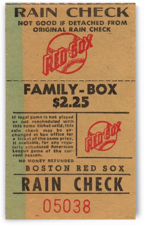 Red Sox Ticket Stub Art by Row One Brand