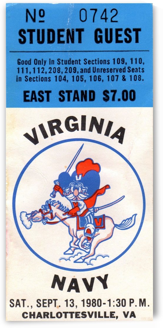 1980_College_Football_Navy vs. Virginia_Charlottesville_Row One Vintage Sports Art by Row One Brand