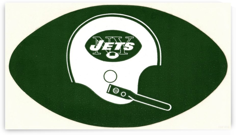 Vintage New York Jets Helmet Art by Row One Brand