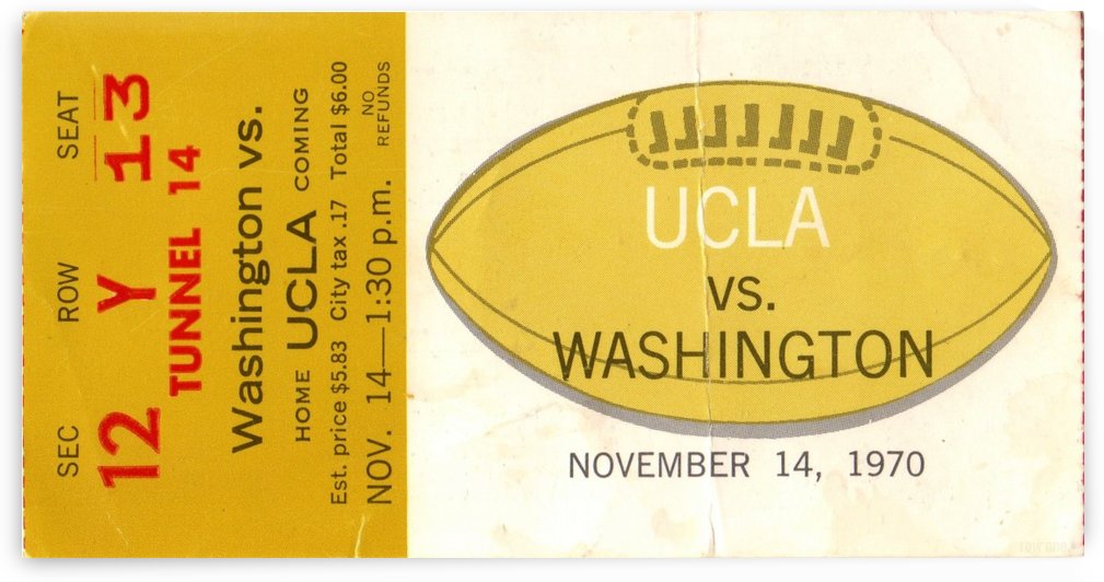 1970 Washington Huskies vs. UCLA Bruins by Row One Brand