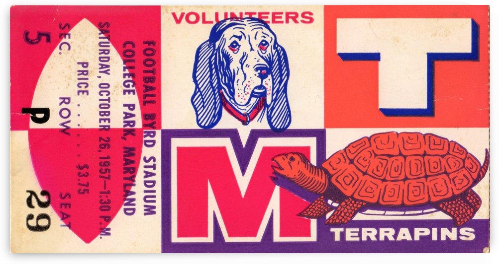 1957 Tennessee Vols vs. Maryland Terps by Row One Brand