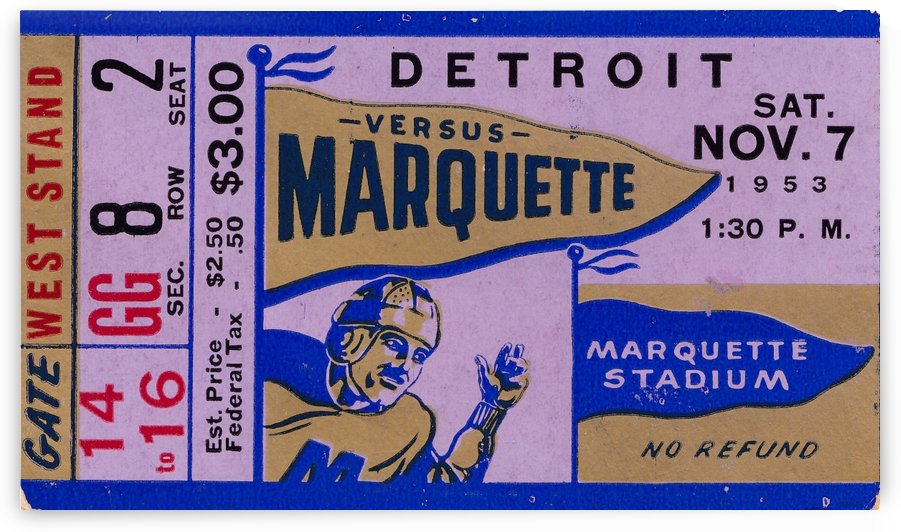 1953 Marquette vs. Detroit by Row One Brand