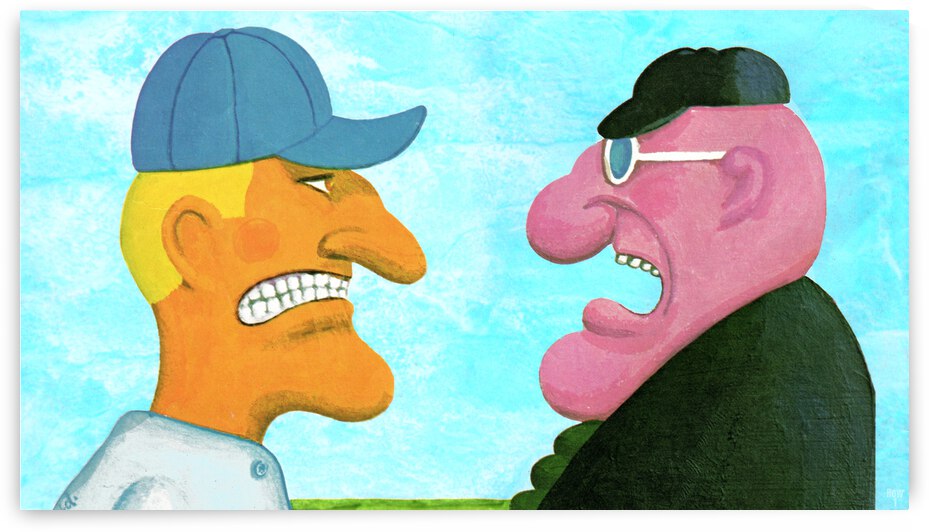Baseball Manager vs. Umpire Argument Art by Row One Brand