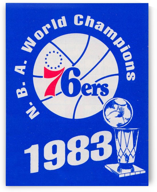 1983 NBA World Champions Philadelphia 76ers Art Reproduction 1 by Row One Brand