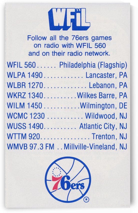 1983 WFIL Radio Ad for Philadelphia 76ers  by Row One Brand