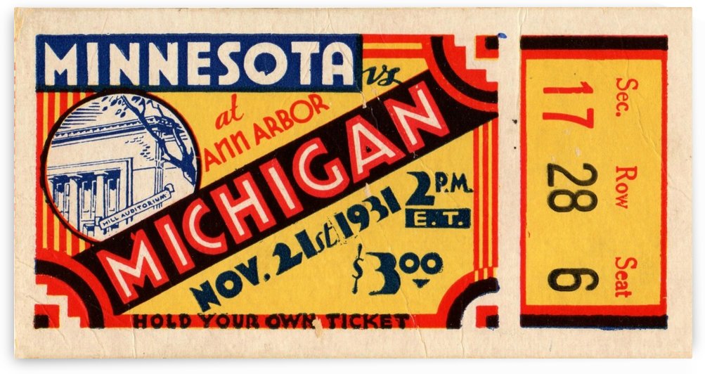 1931 Minnesota vs. Michigan by Row One Brand