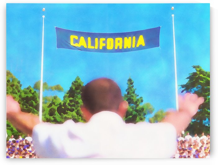Football Watercolor Art_Vintage College Football Art Prints_Best Football Stadium Art_California 2 by Row One Brand