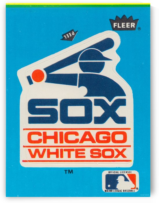 1985 Chicago White Sox Fleer Decal Reproduction Wall Art_Retro Decal Art Design by Row One Brand