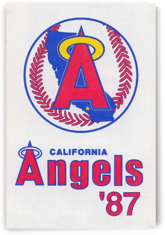 1987 California Angels Baseball Schedule Reproduction Art_Retro Sports Schedule Design by Row One Brand