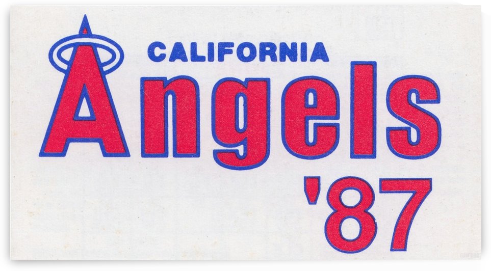 1987 California Angels Baseball Schedule Reproduction Art_Old Sports Schedule Artwork by Row One Brand
