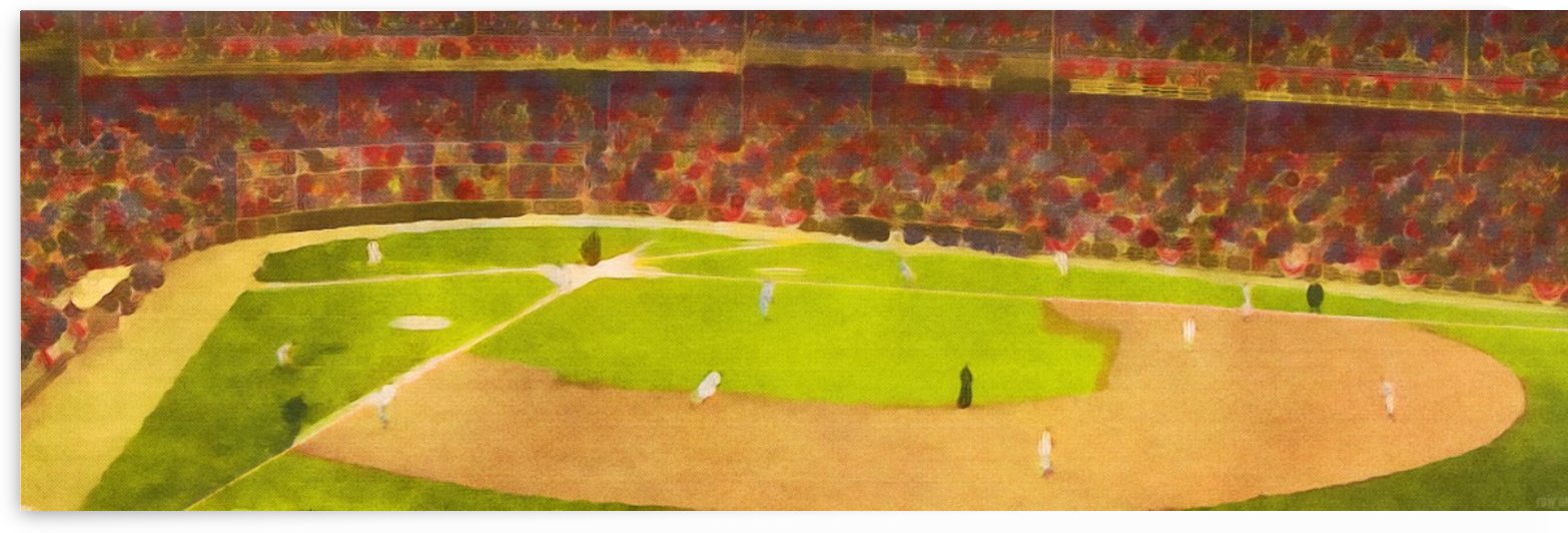 Abstract Baseball Stadium Watercolor Style Art_Unique Baseball Art by Row One Brand