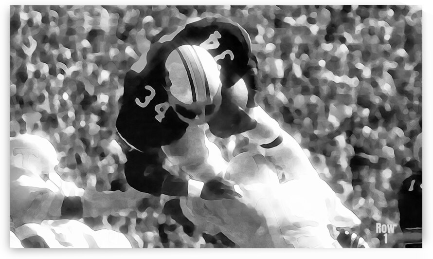 Bo Jackson Touchdown Dive Black and White by Row One Brand