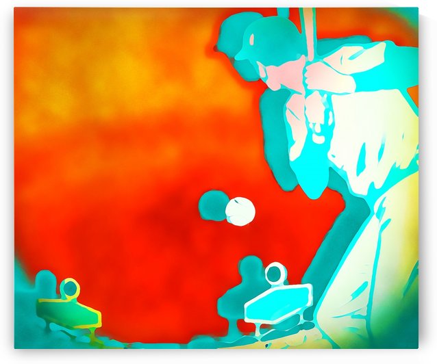 Baseball Sunset Art Watercolor Style Sports Art Print by Row One Brand