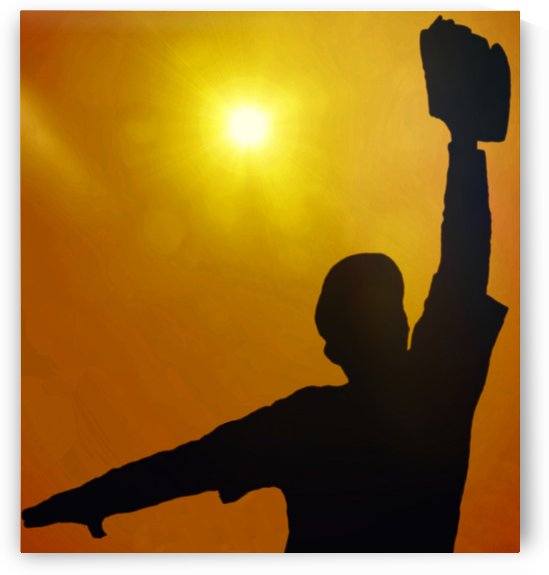 Sunset Grab Baseball Art by Row One Brand