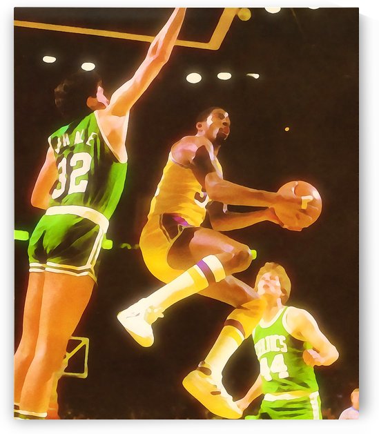 Los Angeles Lakers Magic Johnson Print by Row One Brand