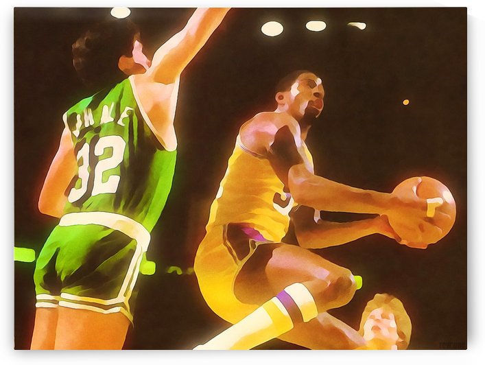 Magic Johnson Art Watercolor Style_Basketball Art Print Print by Row One Brand