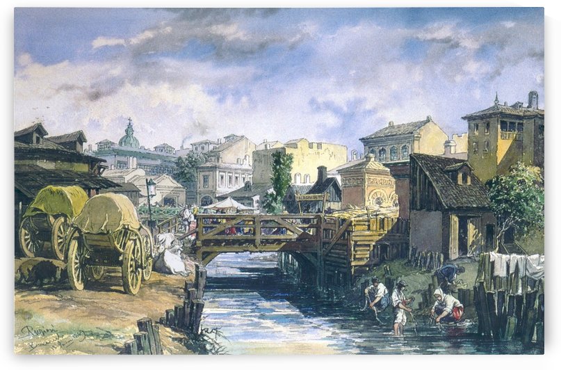 Dambovita River in Bucharest by Amadeo Preziosi