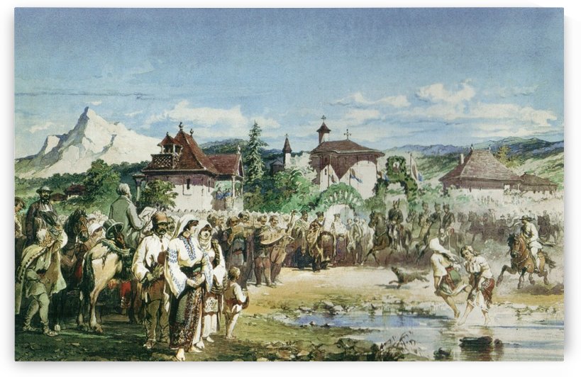 Primirea Domnitorului Carol I la Slanic Prahova by Amadeo Preziosi